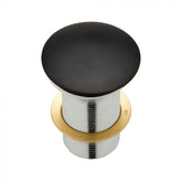 Fienza 32mm Cast Stone Cap Pop Up Plug and Waste No Overflow - Matte Black